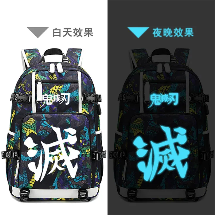 18 Demon Slayer: Kimetsu no Yaiba женский рюкзак аниме Bookbag нейлоновые школьные сумки большой дорожный рюкзак унисекс рюкзак для ноутбука - Цвет: 18