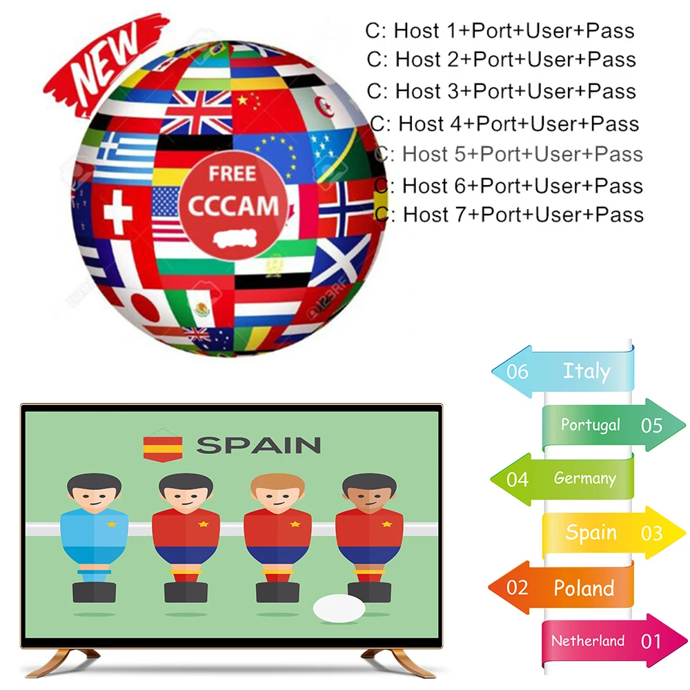 

Best Stable Cccam Cline for 1 Year Europe Satellite TV Receiver GTmedia V8 Nova Freesat V7 Clines Portugal Servers europe CCcam
