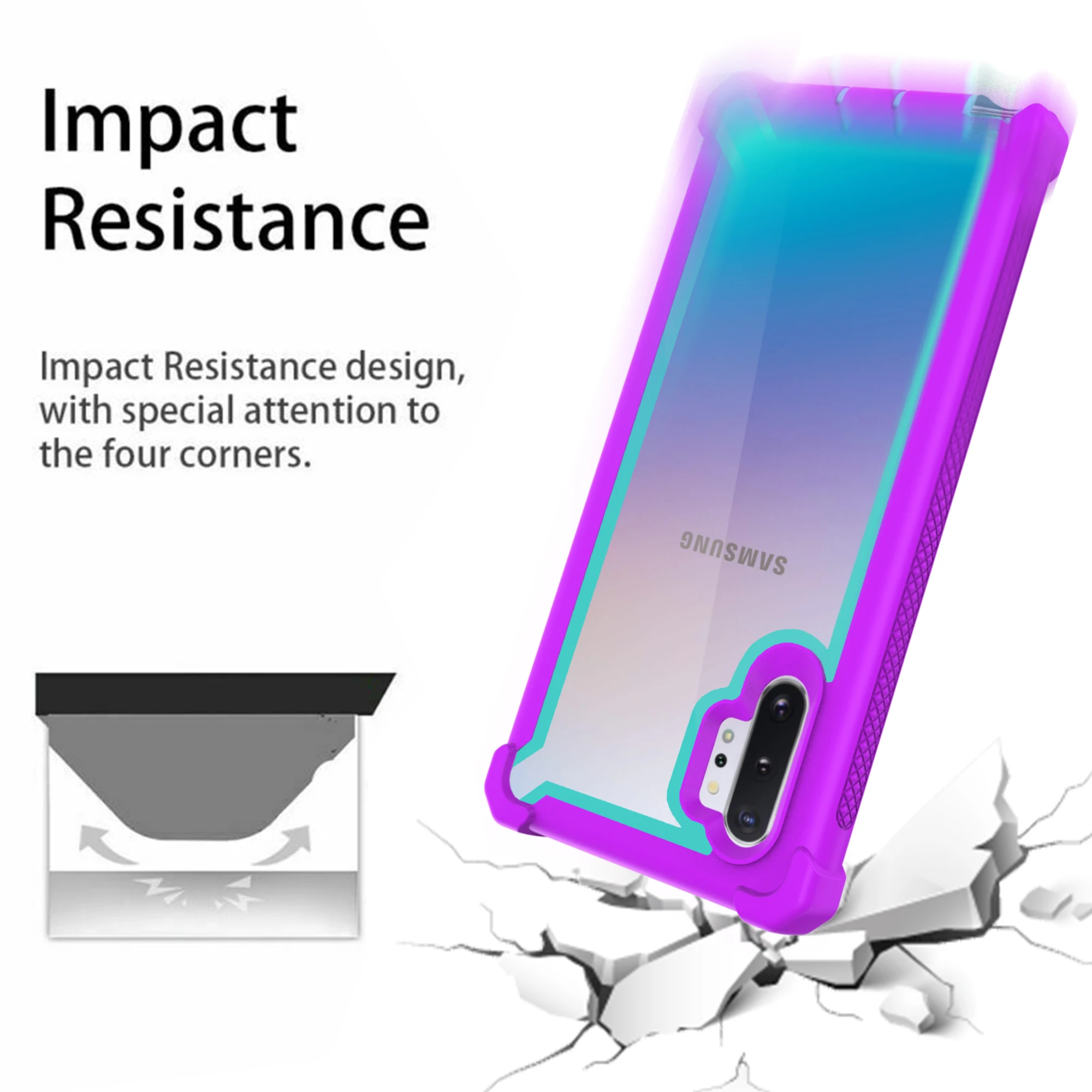 Для samsung Galaxy Note 10 9 чехол S10 S9 S8 Plus цветной 360 Защитный противоударный чехол с бесплатной защитной крышкой для экрана