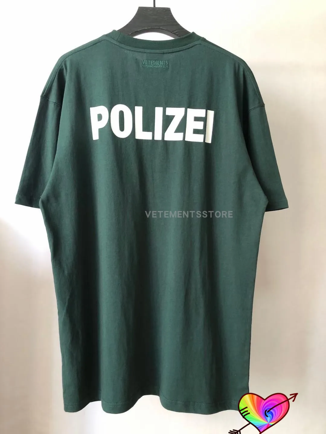 Green Vetements Polizei T-shirt Men 