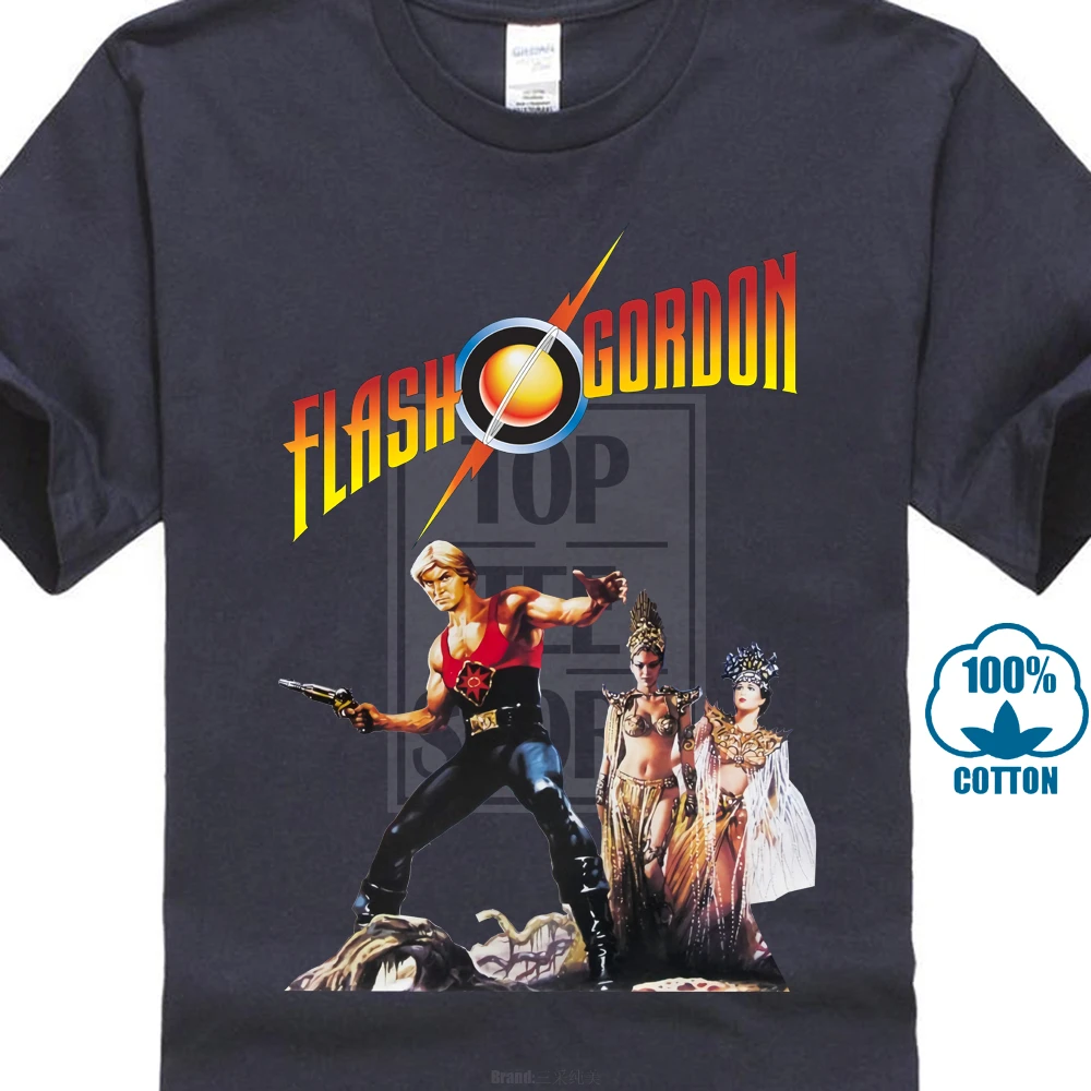 Flash Gordon camiseta con cartel de película blanca todas las S a 4Xl 019380| | - AliExpress