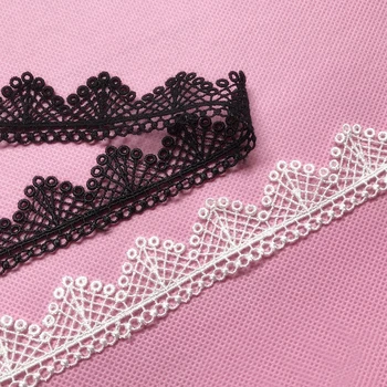 

18yards white width 2.5cm water-soluble polyester embroidery lace trim fabric Children's dress wedding dress accessories