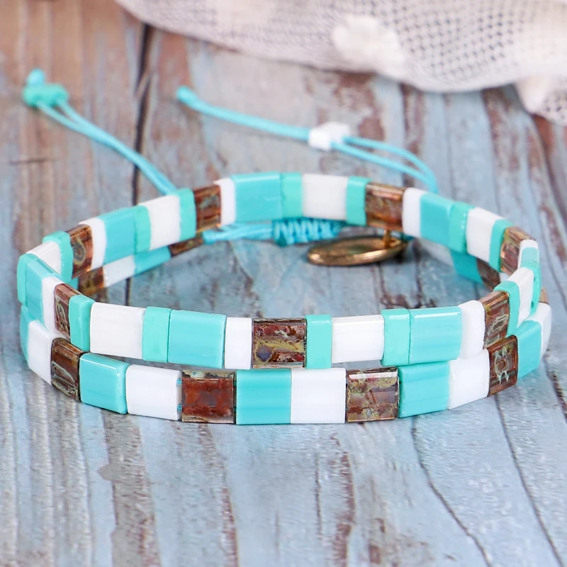 TERRECE Bohemian Handmade DIY Bracelets Colorful Tila Bead Pulseira Mujer Adjustable Jewelry Fashion Gift 2499 | Украшения и