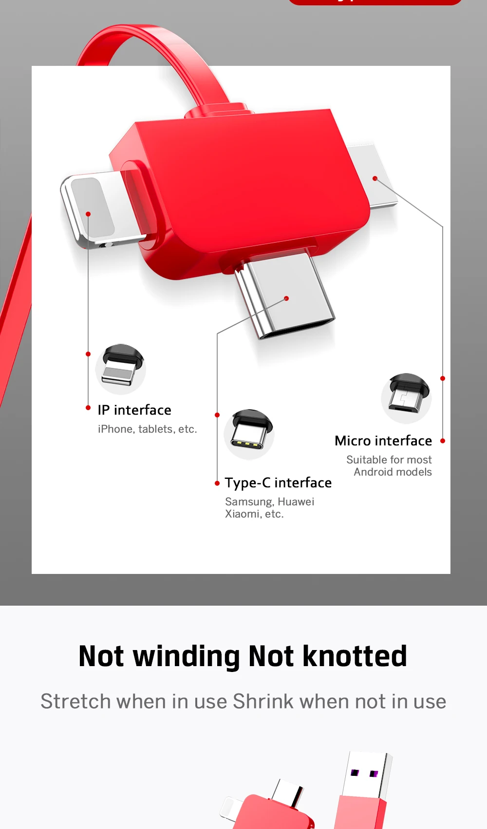 POPSTAND 3A 3 в 1 USB кабель для мобильного телефона Micro usb type C кабель зарядного устройства для iPhone XR XS Max huawei шнур для быстрой зарядки данных
