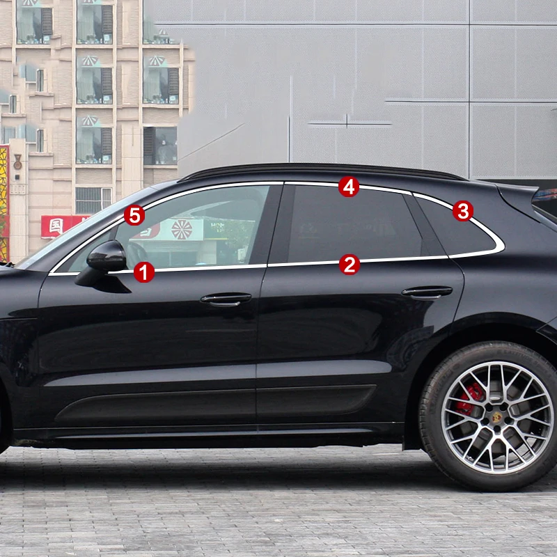 Для Porsche Macan- нержавеющая сталь автомобиля двери окна литье столба Подоконник Накладка отделка автомобиля аксессуары для укладки - Цвет: 10pcs