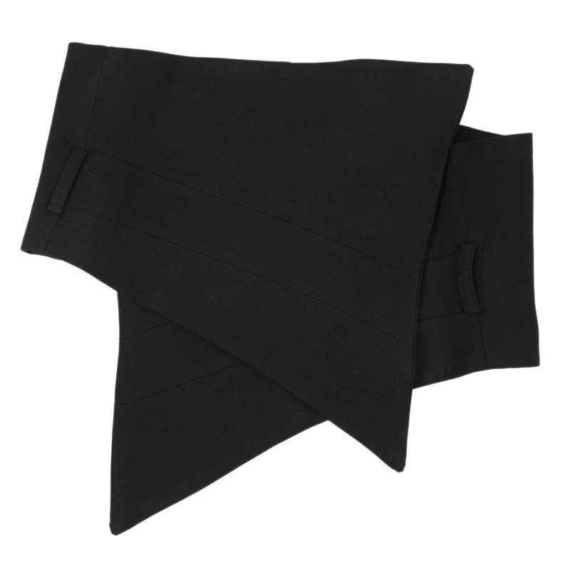 Черная ткань, асимметричный Бандаж с бантом, широкий пояс, индивидуальная Женская Новая мода, подходит ко всему, Осень-зима