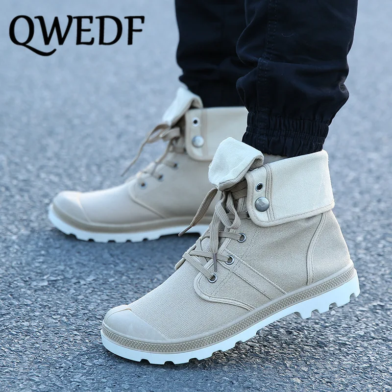 QWEDF лидер продаж весна 2019 новая мужская обувь высокие повседневные парусиновые