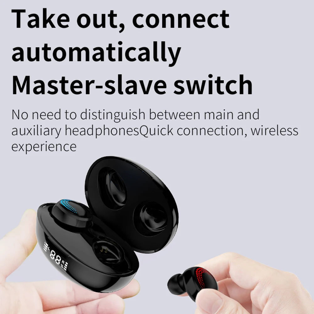 Earpiece Bluetooth Sport Earbuds Headset TWS Bluetooth Earbuds Wireless Headphones with Digital Display Charging Case