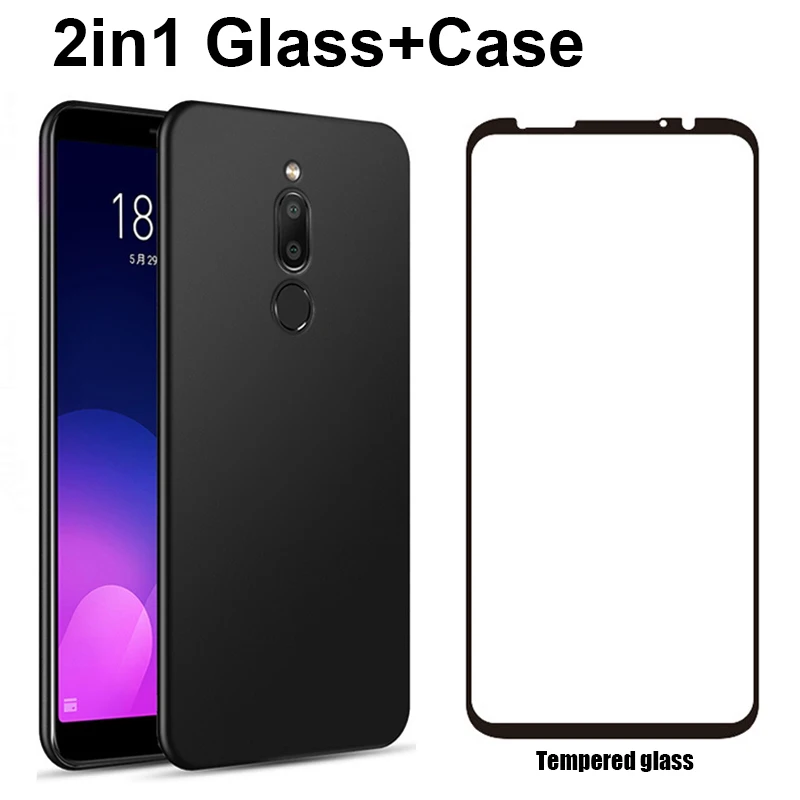 Матовый чехол 2 дюйма 1/1 + Защитное стекло для экрана Meizu Pro 6 7 15 16 Plus 16X V8 X8 Note 8 9