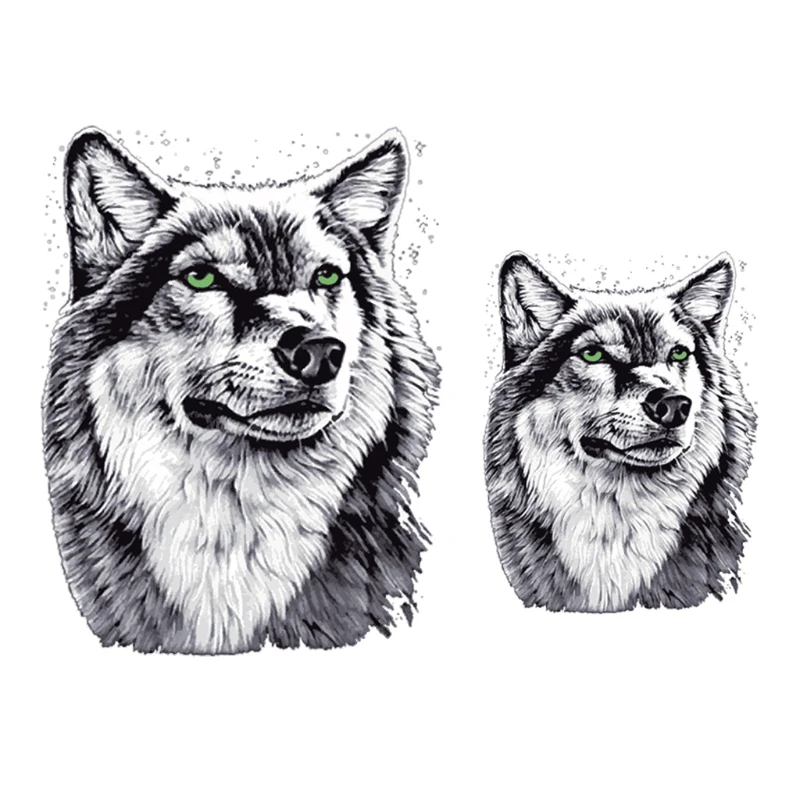 

Wolf Patches T-shirt Heat Transfer Sticker Washable Clothing Iron On Applique halloween or christmas gift