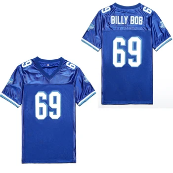 

BG American football jerseys 69 BILLY BOB Hip-hop culture Sewing embroidery Outdoor sportswear jersey light blue
