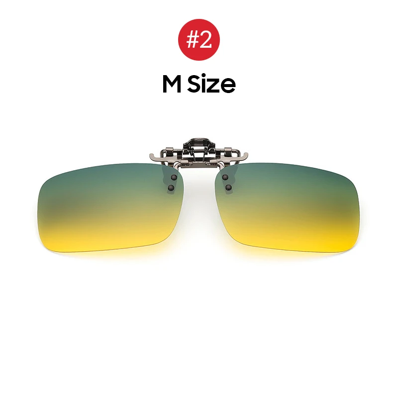 M Size VIVIBEE день и ночь клип на Поляризованные мужские солнцезащитные очки зеленые желтые линзы для вождения авиационные зажимы солнцезащитные очки для женщин Oculos - Цвет линз: M Size