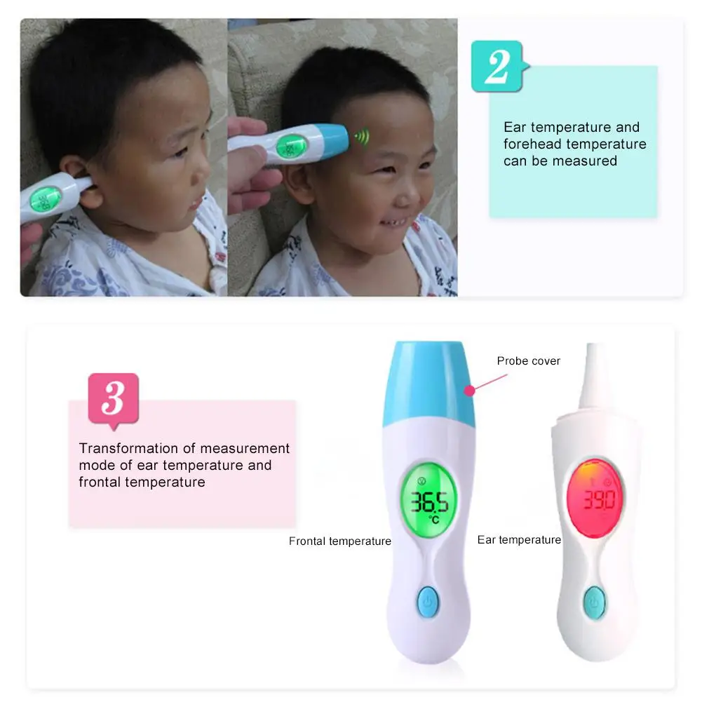 

Ear Thermometer Forehead Thermometer Infrared Forehead Thermometer Gun Digital LCD Non-contact Infrared Temperature Meter
