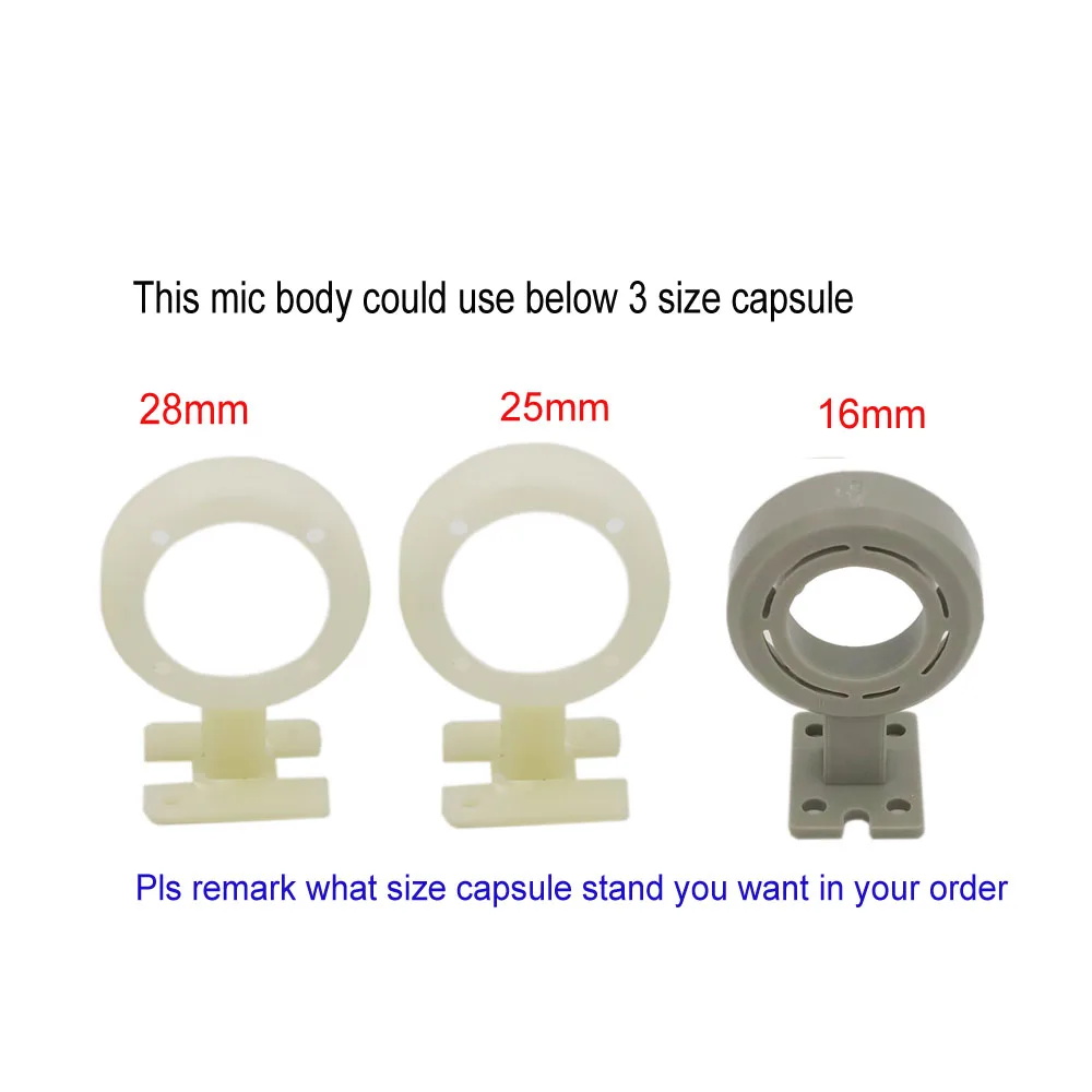 Condensador do Corpo do Telefone Caixa para Microfone Metalizado Preto Prata Cardioide Acessórios Diy 16cm - Image 4