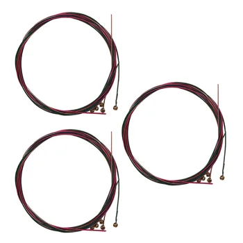 

3 Bags Universal Folk Guitar String Brass Steel Strings for Musical Instruments Guitar Bass (Colorful String)