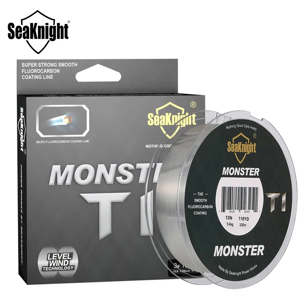 SeaKnight 2019 Новое поступление леска MONSTER T1 100 м фторуглеродная 100% фторуглеродное
