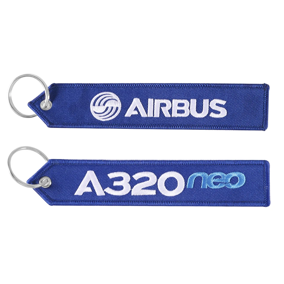 AIRBUS Keychain Double-sided Embroidery A320 key ring for Aviation gifts OEM key fobs Sleutelhanger Strap Lanyard for Mobile 5 (1)