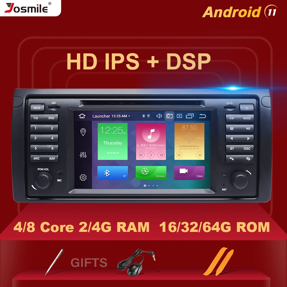 DSP 4 Гб 64 ГБ 1 din Android 11 автомобильное радио DVD плеер для BMW X5 E53 E39 мультимедийный