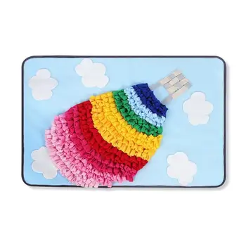 

Pet Dog Sniffing Mat Find Food Chew Training Blanket Play Toys Dog Mat For Relieve Stress Rainbow Puzzle Sniffing Feeding Pad