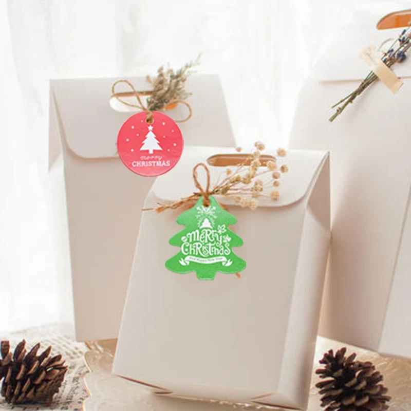 50/100 шт красный зеленый звезда дерево Форма елка висит декор Подарочный пакет Метки Счастливого Рождества метки для рождественской вечеринки украшения