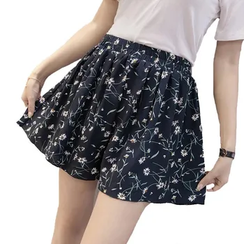 

VIIANLES Summer Shorts Women Casual Thin Femme New Hot Floral Print Short Loose Belt Mid Casual Short Woman Plus Size Clothing