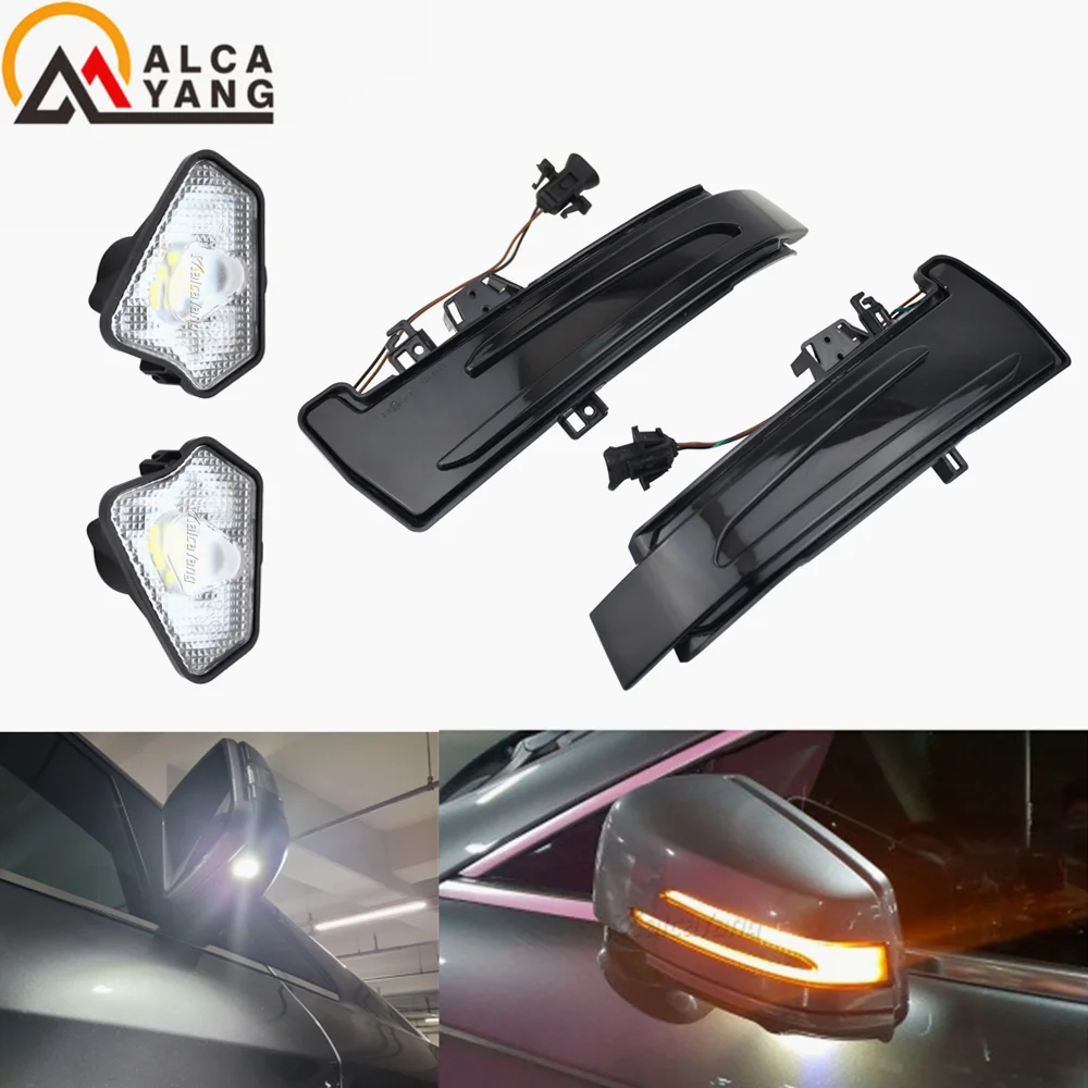 Dynamic LED Blinker + Under Mirror Light Puddle Lamp For Mercedes Benz