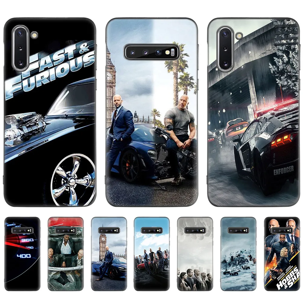 

Fast Furious Case for Samsung Galaxy S10e S10 5G S9 S8 S7 Plus Note 10 + 9 8 Black Silicone Bolso Phone Coque Sac Hot Movie Bags