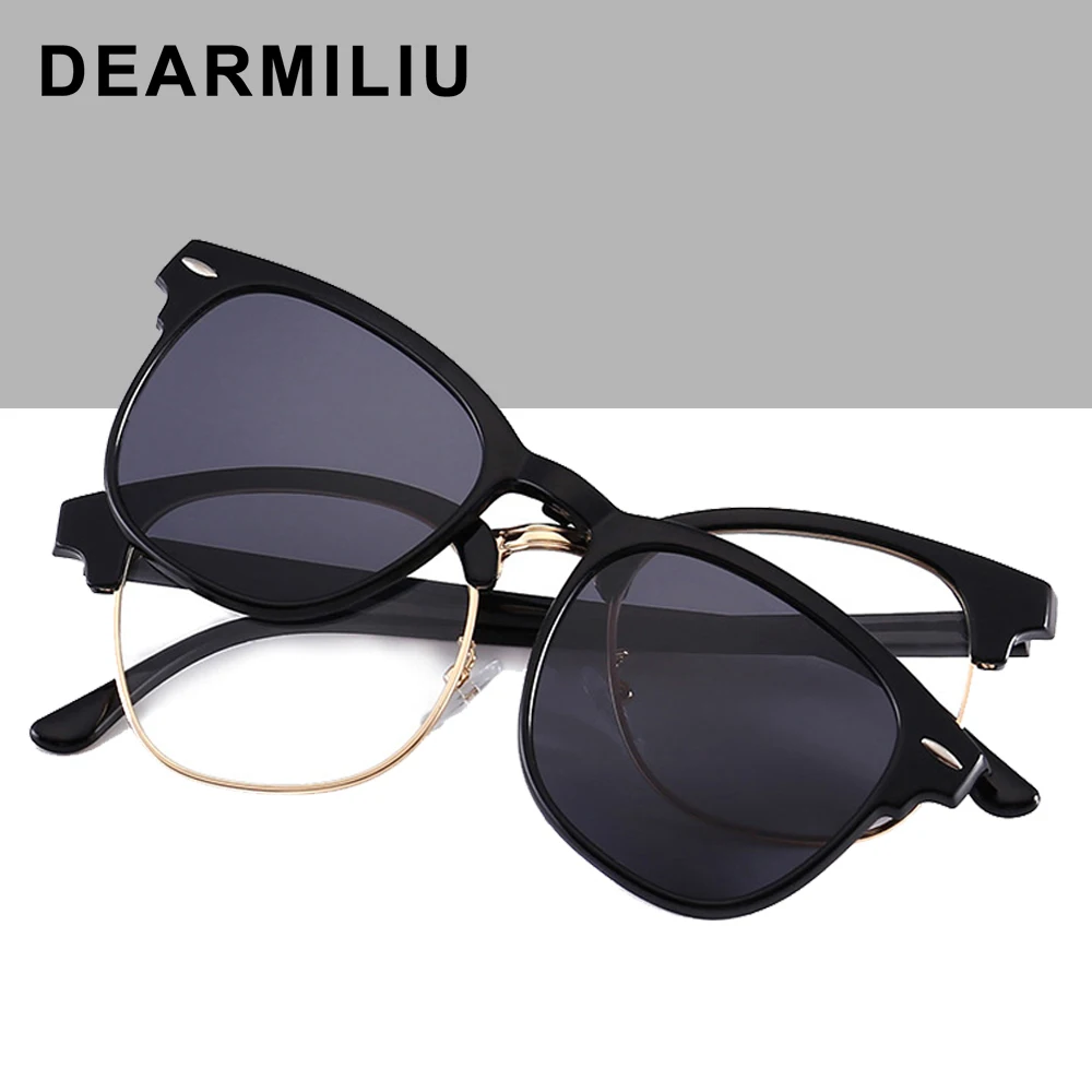 DEARMILIU Новые Красочные Модные трендовые солнцезащитные очки овальная оправа унисекс для мужчин и женщин клип объектив Легкий стильный TR90