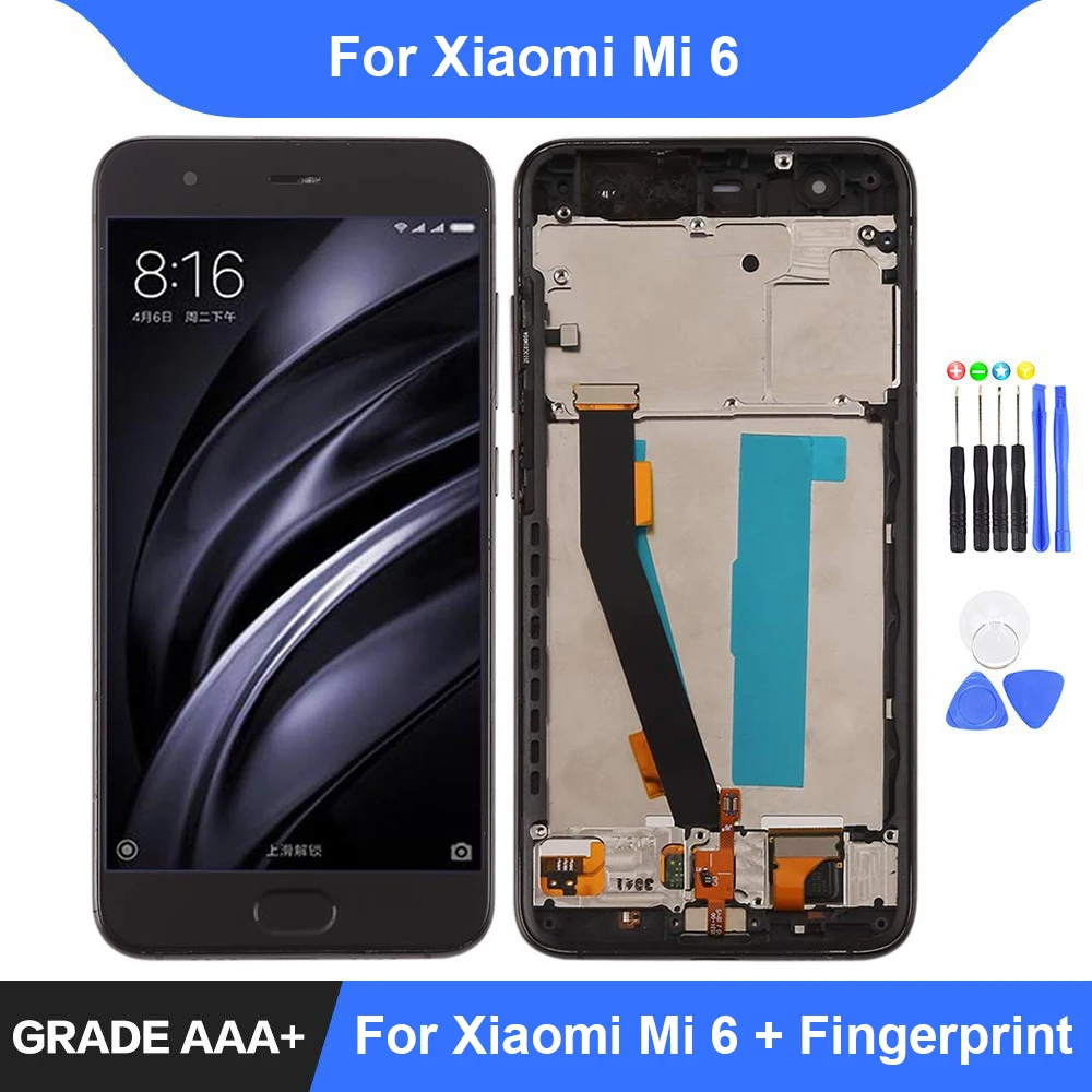 ЖК-дисплей с сенсорным экраном и дигитайзером в сборе для Xiaomi Mi 6 запчасти ремонта