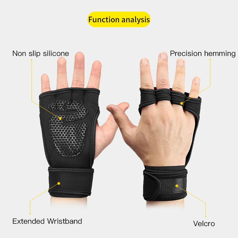 Fingerless Gym Gloves Women Men Sports Exercise Weight Lifting Gloves Body Building Training Sport Fitness Gloves