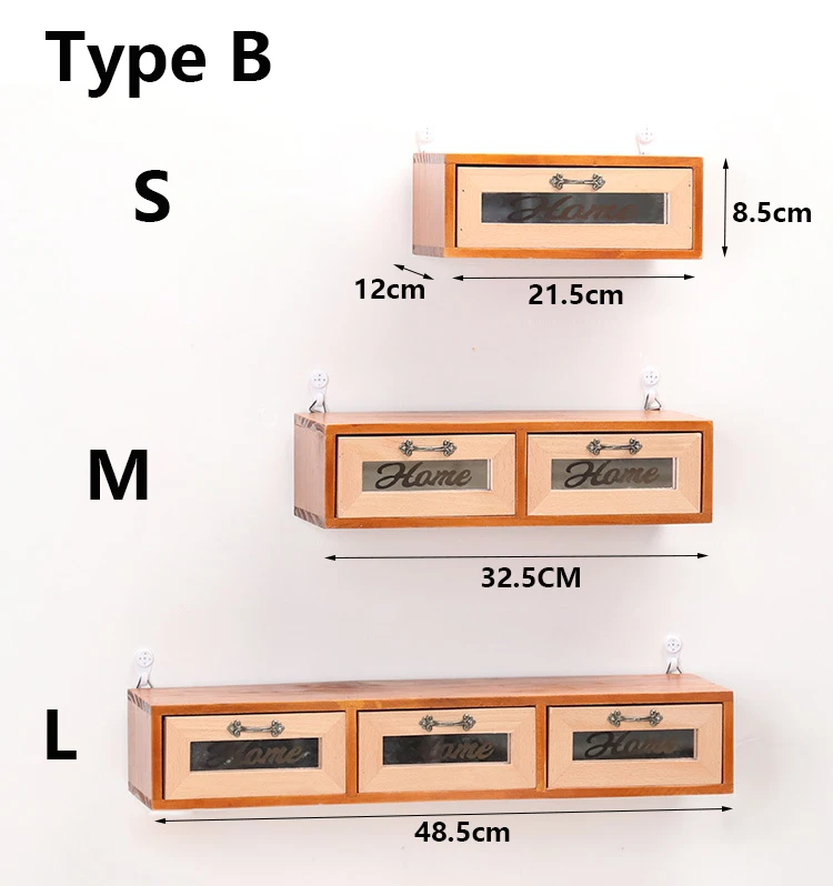 Винтажный настенный постер деревянная коробка для хранения ящик полка; дерево комод ювелирных изделий Органайзер для косметики украшения для офиса дома