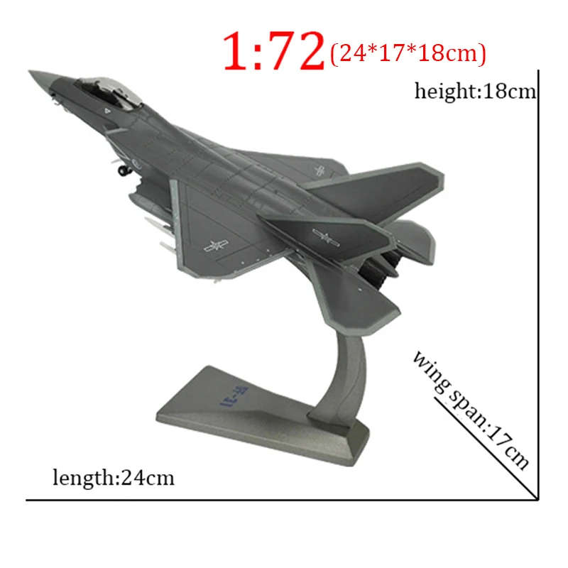 1/72, 1/48 масштаб, сплав, самолет, китайские ВВС, J-31, Gyrfalcon Fighter J31, модель, игрушки для детей, подарок для коллекции