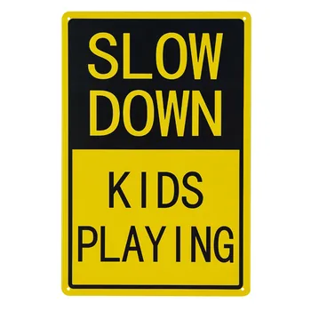 

DL-Slow Down Kids Playing Signs | Children at Play Yard Sign -12 x 8 Warning Sign. A Real Sign.