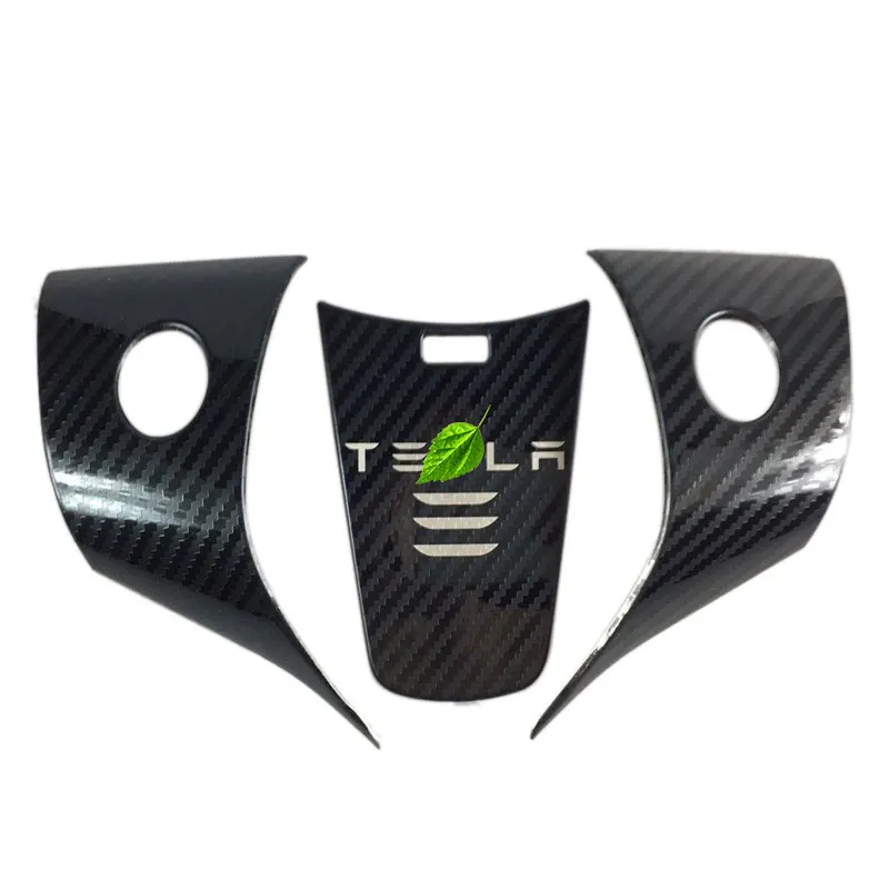 Чехол для рулевой панели Tesla Model 3 отделка из углеродного волокна Нержавеющая