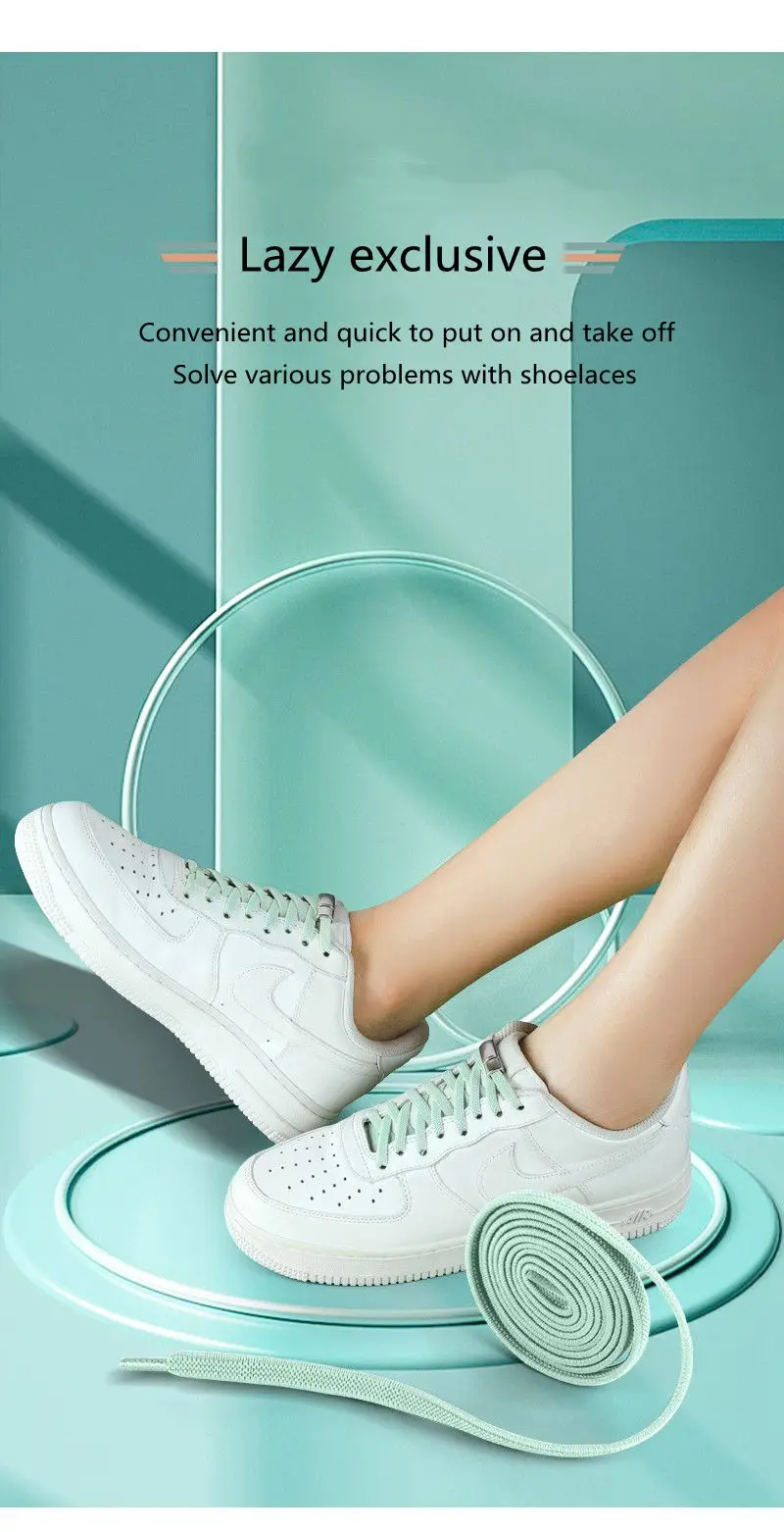 New Upgrade Magnetic Buckle Latex Rubber Band Elastic Laces Sneakers Laces Without Tying Kid and Adults Are Available Shelaces New Upgrade Magnetic Buckle Latex Rubber Band Elastic Laces Sneakers Laces Without Tying Kid and Adults Are Available Shelaces