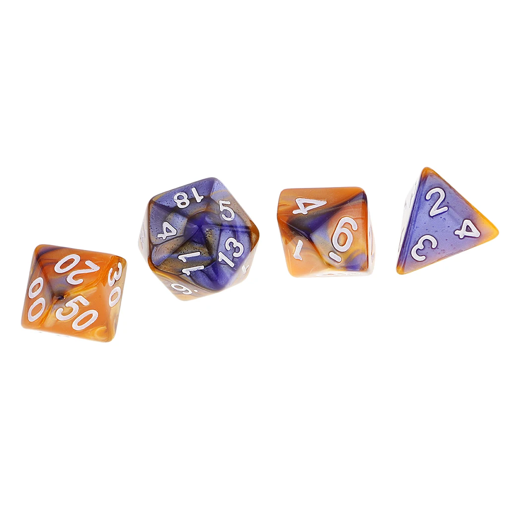 7 Pieces Dice Set D20 D12 D10 D8 D6 D4 for DND RPG Board Game Board Game Dice Party Gambling Dices Game Digital Dices