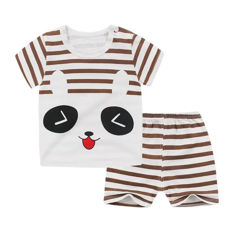 Summer Short Sleeve Suit Baby Boys Girls Clothing Set Cotton Children's Clothes Suit Casual Outerwear T-shirts Two-piece Set - Цвет: P29