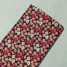 Королевский Коричневый цветной цветочный принт, хлопок, поплин, ткань 50x145 см, ткань в стиле пэчворк для платья, вечерние, домашний декор