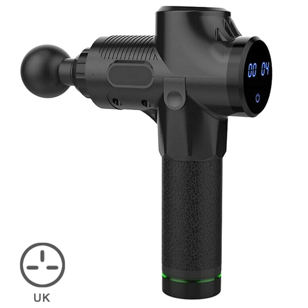Black US Plug Новые горячие ударные массажные пушки инструмент 4 головки 30 Вибратор на несколько скоростей мышечный массажер для тела бытовые инструменты для ремонта - Цвет: Black US Plug