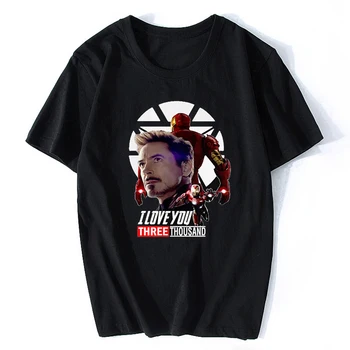 

Iron Man I Love You 3000 Times Thanks Tony Endgame Men Avengers Short Sleeve T-shirt Gift Fans Summer New Style Tops Tees