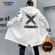 Зимняя хип-хоп модная мужская куртка Harajuku X Принт толстовки одежда уличная одежда верхняя одежда и ветровка теплая толстая