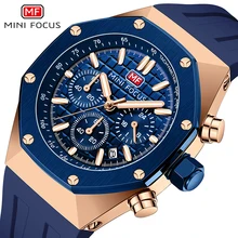 MINIFOCUS Reloj de pulsera informal para hombre, resistente al agua, con espejo Hardlex, de cuarzo, estilo caliente multifuncional, luminoso, con calendario