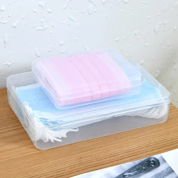 

Fashion organizer Portable Face Masks Organizer Dustproof And Moisture-Proof Cleaning Box Filter Transparent PP material органай