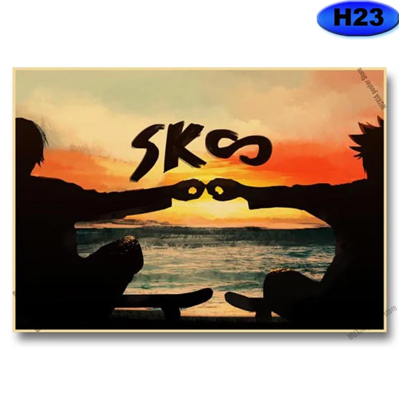 Vintage SK8 The Infinity Poster Kraft Paper Anime Posters Wall Stickers Home Decor Study Bedroom Bar Cafe Decoration Painting