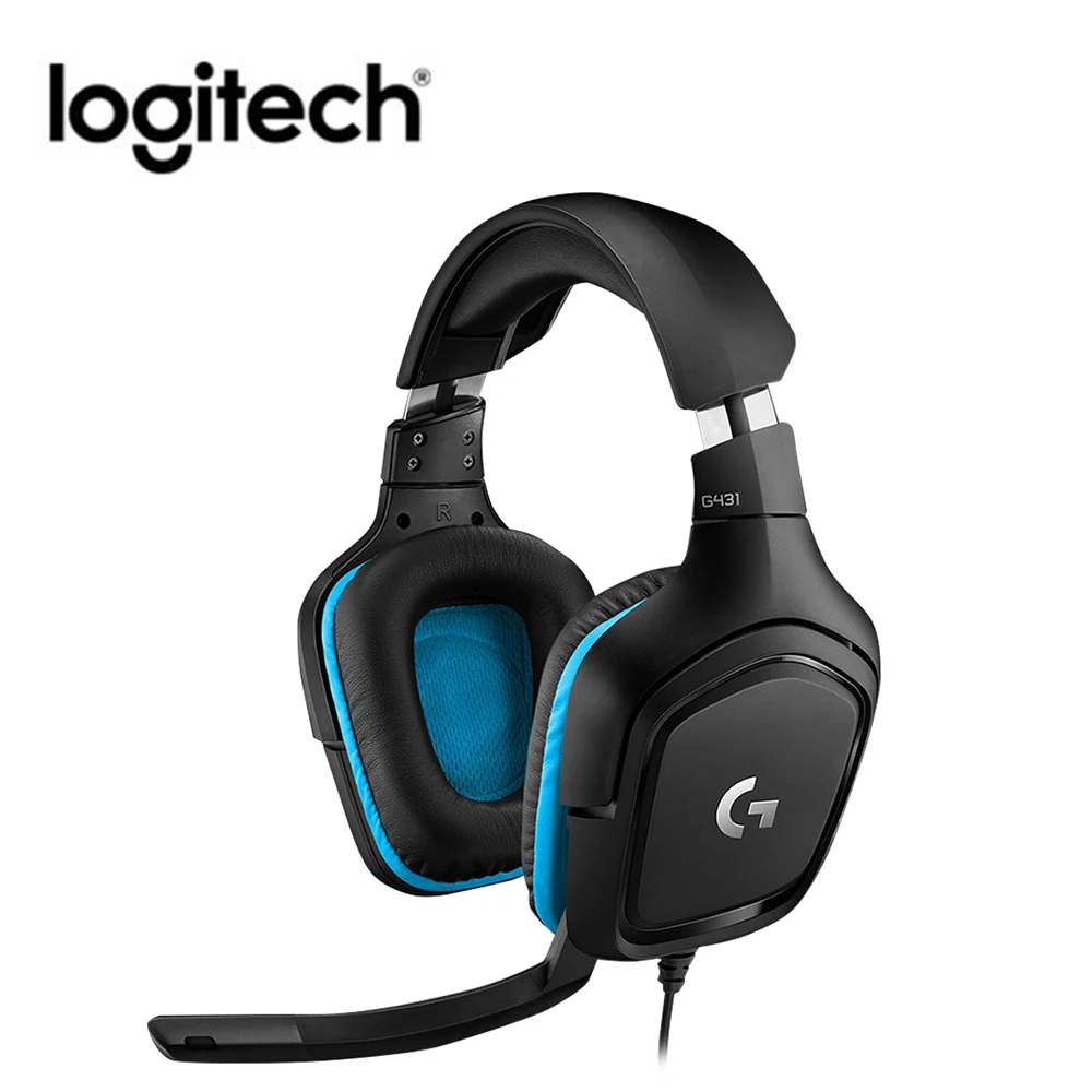 Проводная гарнитура logitech G431 DTS 7,1 с объемным звуком, игровые наушники с микрофоном, вращается на 90 градусов, удобная гарнитура для музыки