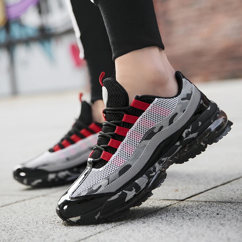 Air Sole Спортивная обувь для мужчин удобные брендовые новые кроссовки размер 39-46 на шнуровке уличная сетка Фитнес Спортивная обувь для