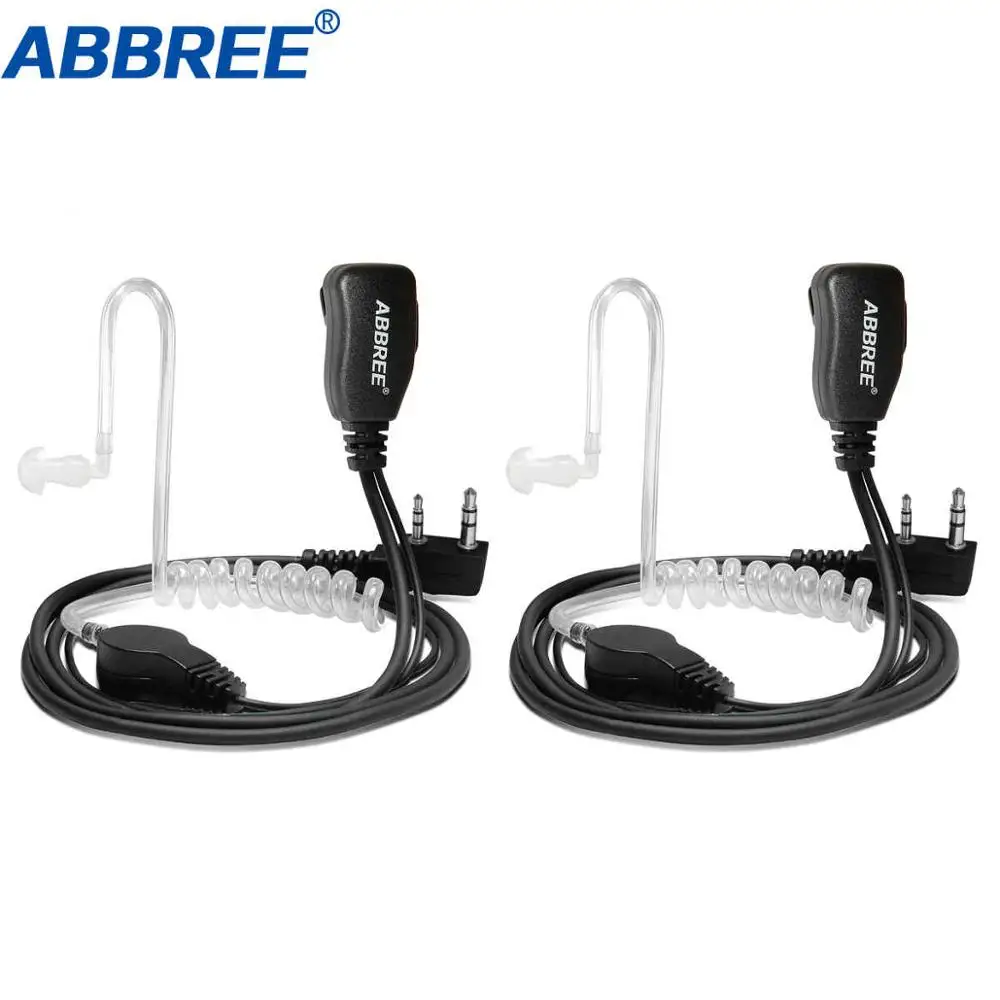 2 шт. ABBREE Covert для акустической трубки наушников гарнитура наушники Baofeng UV-5R UV-82 BF-888S