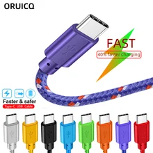USB Type C Cable Nylon Braided 1M 2M 3M Data Sync Fast Charging USB C Cable For Samsung S9 S10 Xiaomi mi8 Huawei P30 Type-c