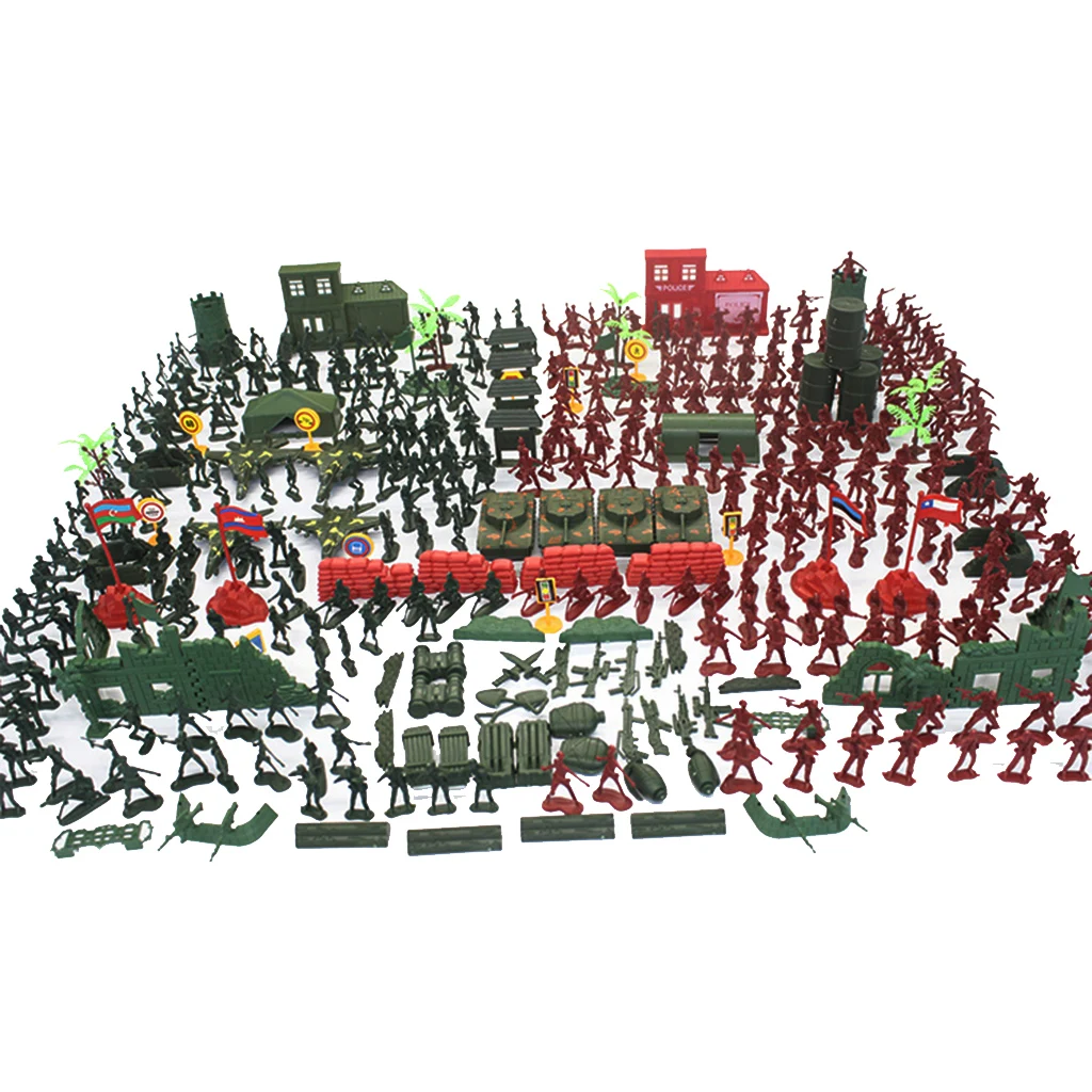 330 Pieces Army Base Set 4cm Soldiers & Accessories - Tanks, Fighter & More