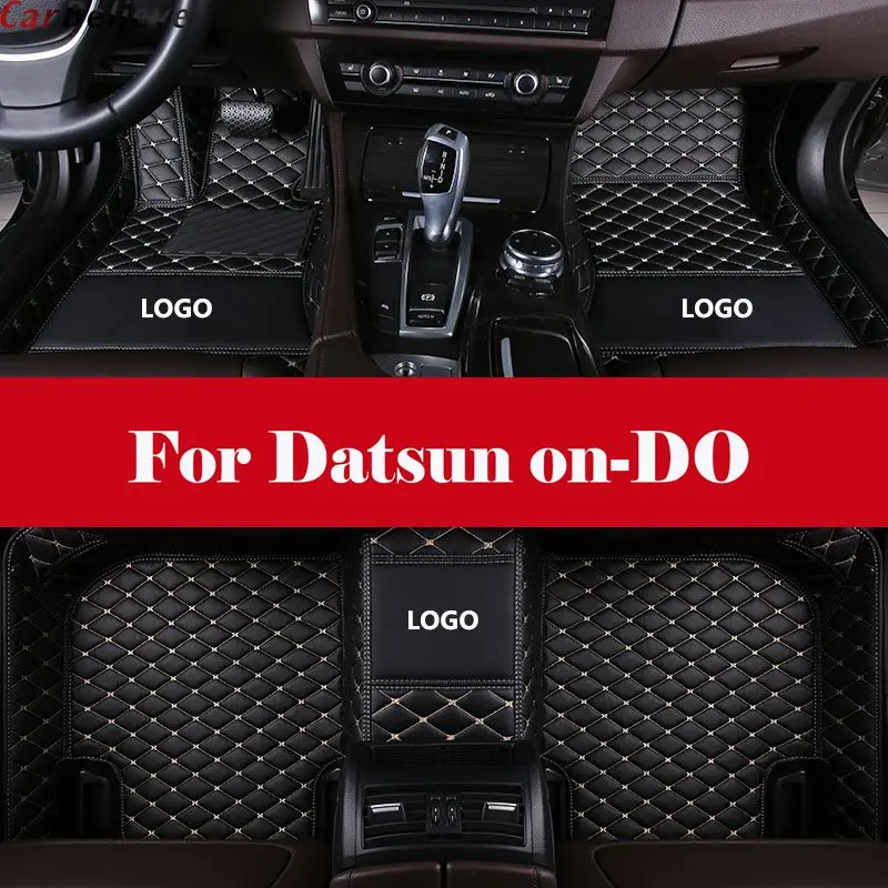 

Luxury Waterproof Leather Auto Floor mats Front + Rear All Weather Interior Mat Carpet For Datsun on-DO